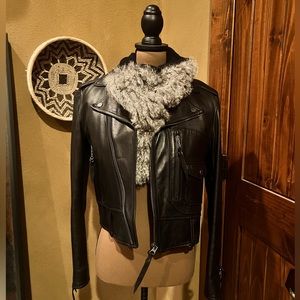 Helmut Lang Grey Rabbit Fur Neck Wrap